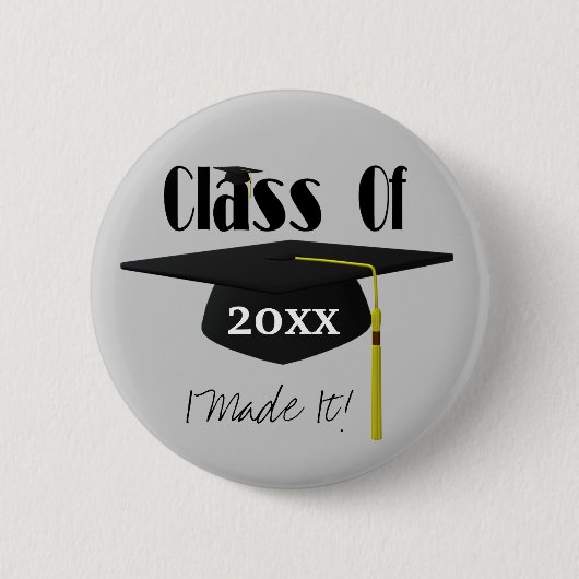 卒業の帽子のふさ私はそれをかわいくさせました 缶バッジ (正面)