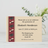 卒業の帽子のボーダー招待状 招待状 (スタンド正面)