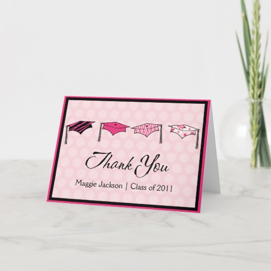 卒業の帽子は感謝していしています サンキューカード (正面)
