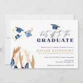 卒業の帽子オフ水の色のキャップパターン (正面)