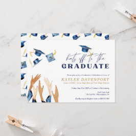 卒業の帽子オフ水の色のキャップパターン