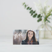 卒業の年長のネットワーキングの完全な写真の名刺 コーリングカード (スタンド正面)