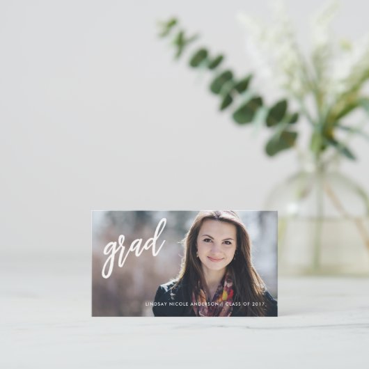 卒業の年長のネットワーキングの完全な写真の名刺 コーリングカード (スタンド正面)