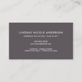 卒業の年長のネットワーキングの完全な写真の名刺 コーリングカード (裏面)