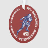 卒業の年長のフットボール選手の記憶記念品 オーナメント (正面)
