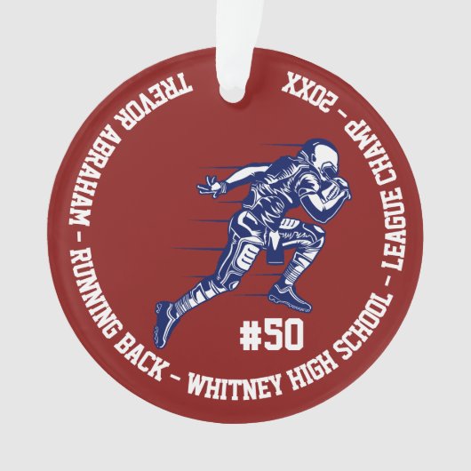 卒業の年長のフットボール選手の記憶記念品 オーナメント (正面)