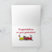 卒業の急行列車のお祝い カード (内部)