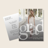 卒業の招待状のシンプルな卒業生の上敷のクラス 案内ポストカード