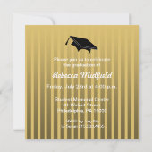 卒業の招待状のチアリーダーは写真の金ゴールドを加えます 招待状 (裏面)