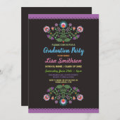 卒業の招待状のパーティーのフェスタのメキシコ招待 招待状 (正面/裏面)