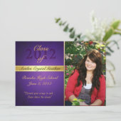 卒業の招待状のヴィンテージの紫色のクラス 招待状 (スタンド正面)