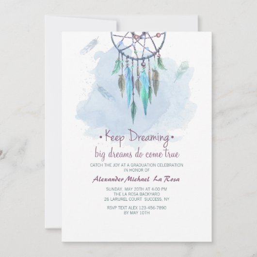 卒業の招待状の夢を見を保って下さい 招待状 (正面)