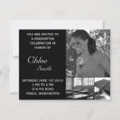 卒業の招待状の安くカスタマイズ可能な写真 招待状 (正面)