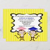 卒業の招待状をまねている双生児 招待状 (正面/裏面)