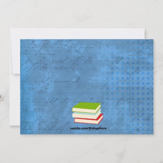 卒業の招待状をまねている対の男の子 招待状 (裏面)