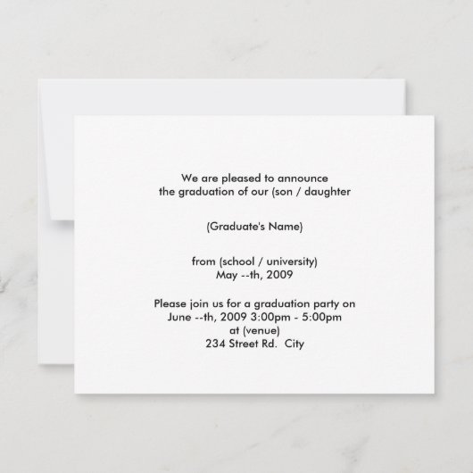 卒業の招待状私はそれをしました! 4.2x5.5 招待状 (裏面)