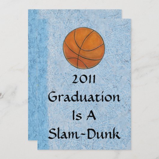 卒業の招待状-バスケットボールのテーマ 招待状 (正面/裏面)