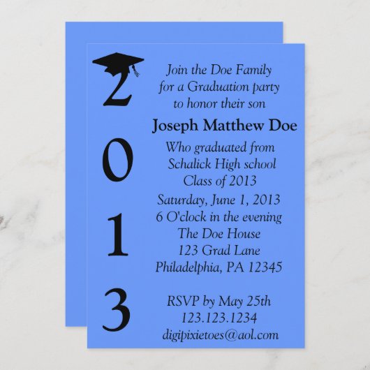 卒業の招待状 招待状 (正面/裏面)