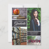 卒業の招待状、Chalkboard、写真コラージュ 招待状 (正面)