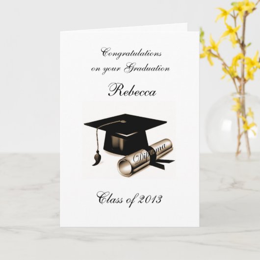 卒業の挨拶状 カード (黄色い花)