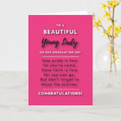 卒業の日に美しい若い女性に2 カード (黄色い花)