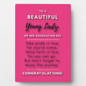 卒業の日に美しい若い女性に2 フォトプラーク (正面)