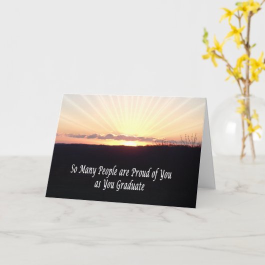 卒業の日の出カード カード (黄色い花)