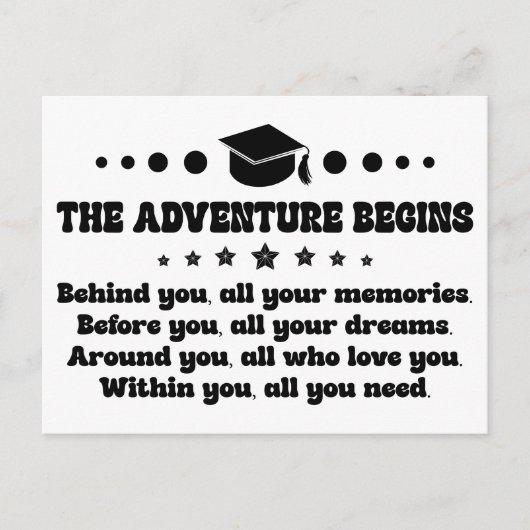 卒業の日の祝いの贈り物 インビテーションポストカード (正面)