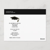 卒業の日付を黒モダン金ゴールド ポストカード (裏面)