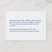 卒業の普通料金のカスタムなイベントのチケット コーリングカード (裏面)