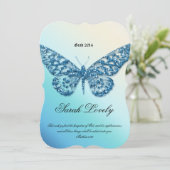 卒業の発表のグリッターの蝶写真B 案内状 (スタンド正面)