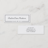 卒業の発表の名刺のボーダークラスの コーリングカード (正面/裏面)