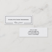 卒業の発表の名刺のボーダークラスの コーリングカード (正面/裏面)