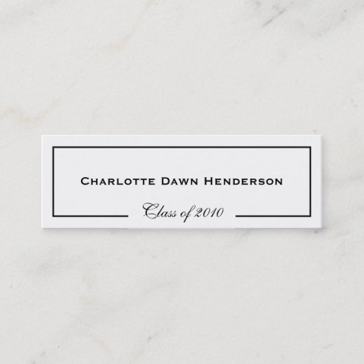 卒業の発表の名刺のボーダークラスの コーリングカード (正面)