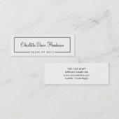 卒業の発表の名刺のボーダークラスの コーリングカード (正面/裏面)