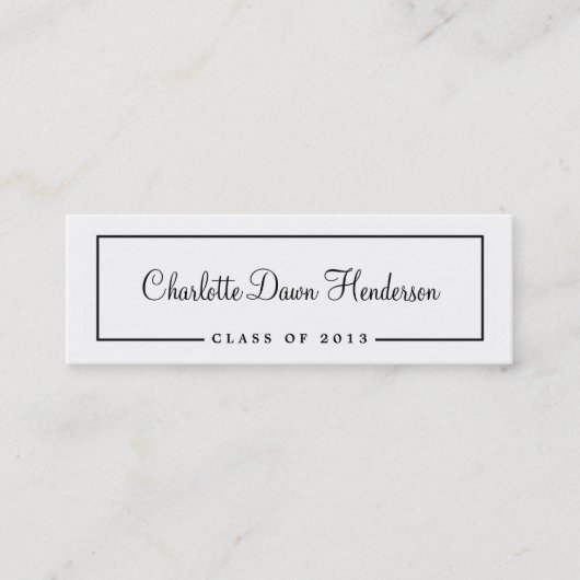 卒業の発表の名刺のボーダークラスの コーリングカード (正面)