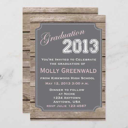 卒業の発表 招待状 (正面/裏面)