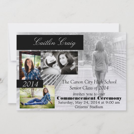 卒業の発表 招待状 (裏面)