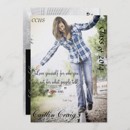 卒業の発表 招待状 (正面/裏面)