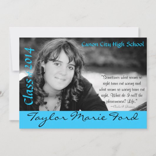 卒業の発表 招待状 (正面)