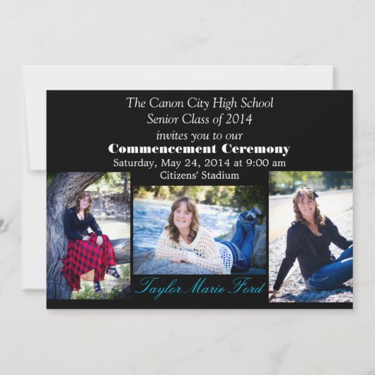 卒業の発表 招待状 (裏面)