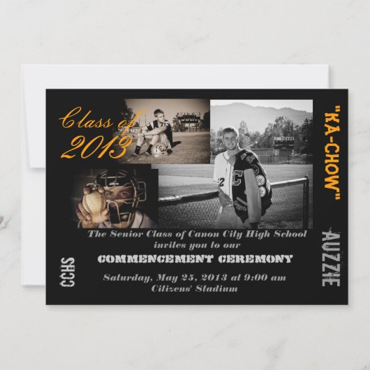 卒業の発表 招待状 (裏面)