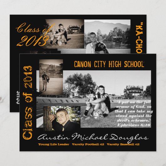 卒業の発表 招待状 (正面/裏面)