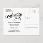 卒業の白いブラシの原稿はパーティー2味方しました インビテーションポストカード (裏面)