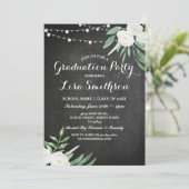 卒業の白い花ライトチョークの招待 招待状 (スタンド正面)