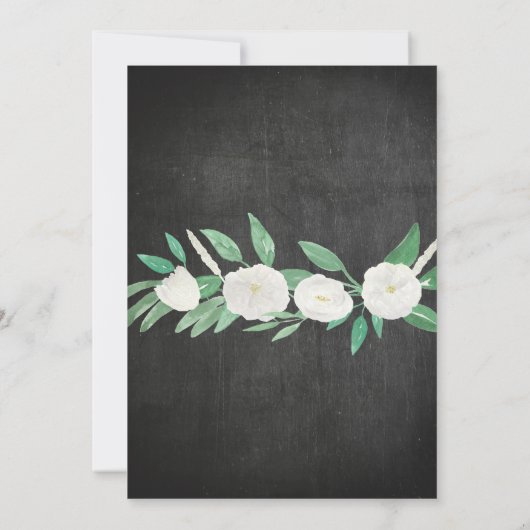 卒業の白い花ライトチョークの招待 招待状 (裏面)