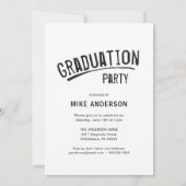 卒業の白くグランジな教養がある写真Announcment 案内状 (裏面)