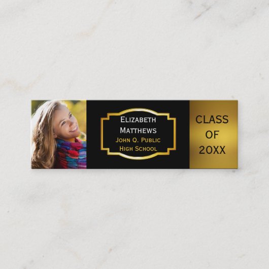 卒業の紋章のクラスの写真はイントロカードを挿入します コーリングカード (正面)