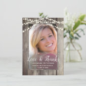 卒業の素朴なひもは写真をつけます サンキューカード (スタンド正面)