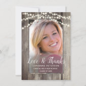 卒業の素朴なひもは写真をつけます サンキューカード (正面)